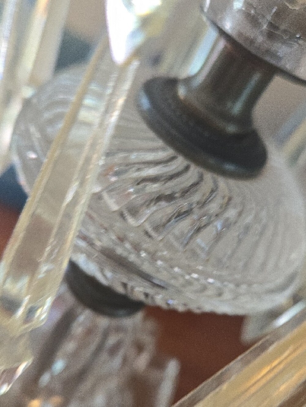 1930s Clear Crystal Glass Budoir  Lamps with Hanging Prisms - Pair - Picture 7 of 7